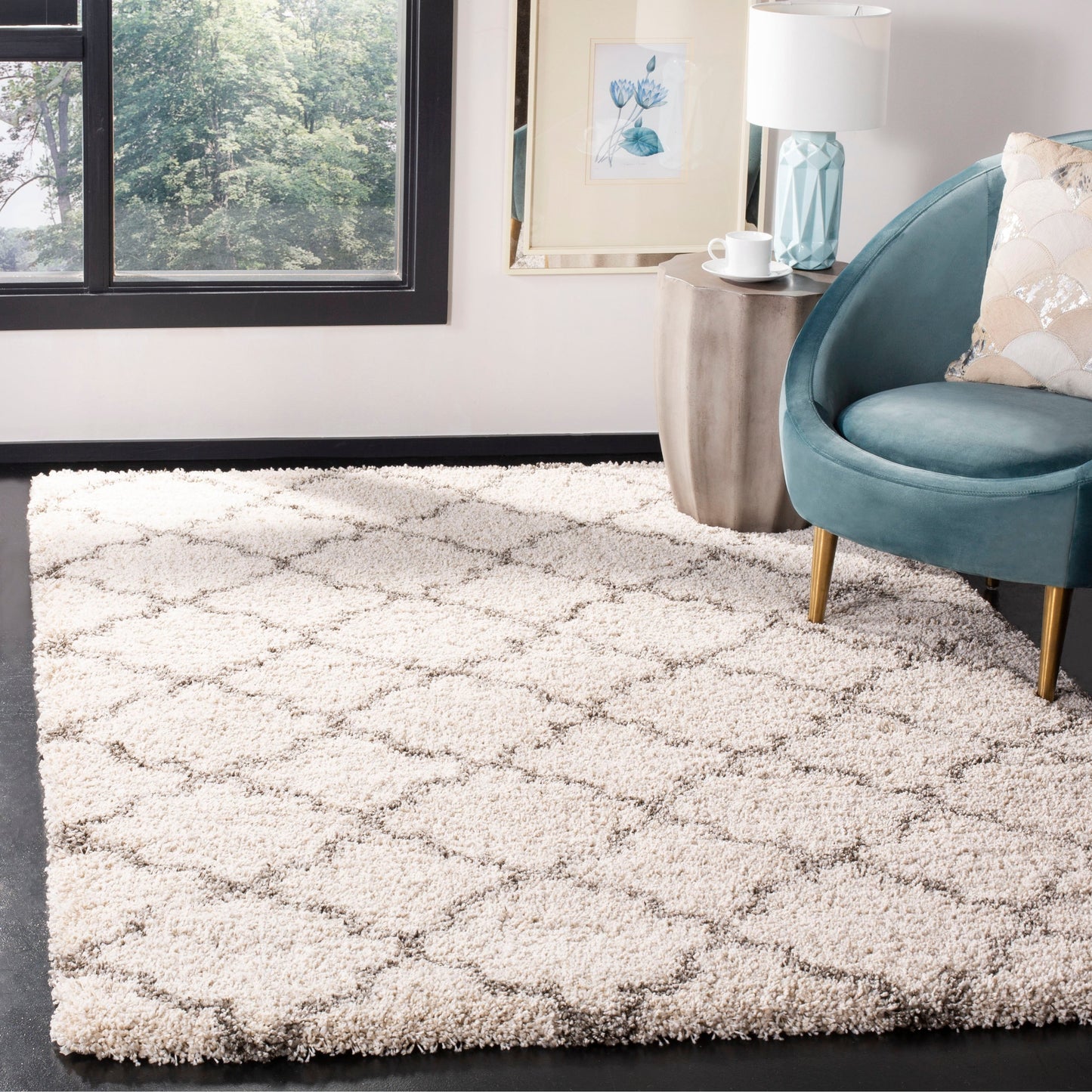 SAFAVIEH Hudson Shag Jeryl Glam Trellis 2-inch Area Rug