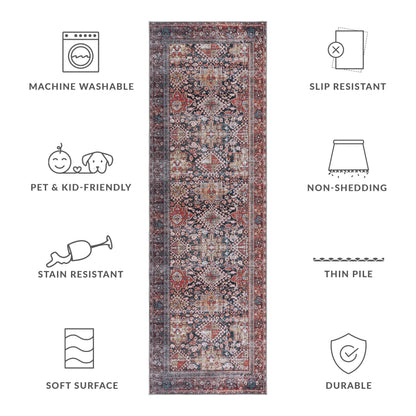 SAFAVIEH Tucson Machine Washable Slip Resistant Eldora Traditional Rug