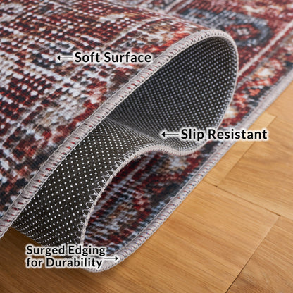 SAFAVIEH Tucson Machine Washable Slip Resistant Eldora Traditional Rug