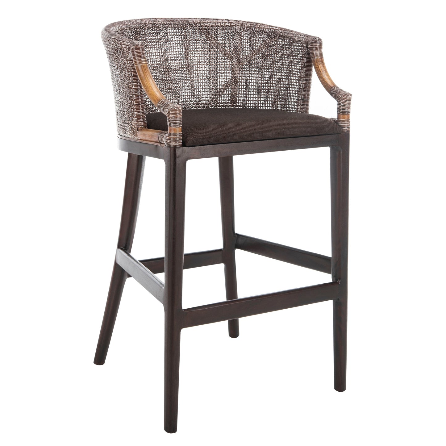 SAFAVIEH Virona Rattan 30-inch Bar Stool - 22.3 W x 20.5 L x 39 H - 22Wx21Dx39H