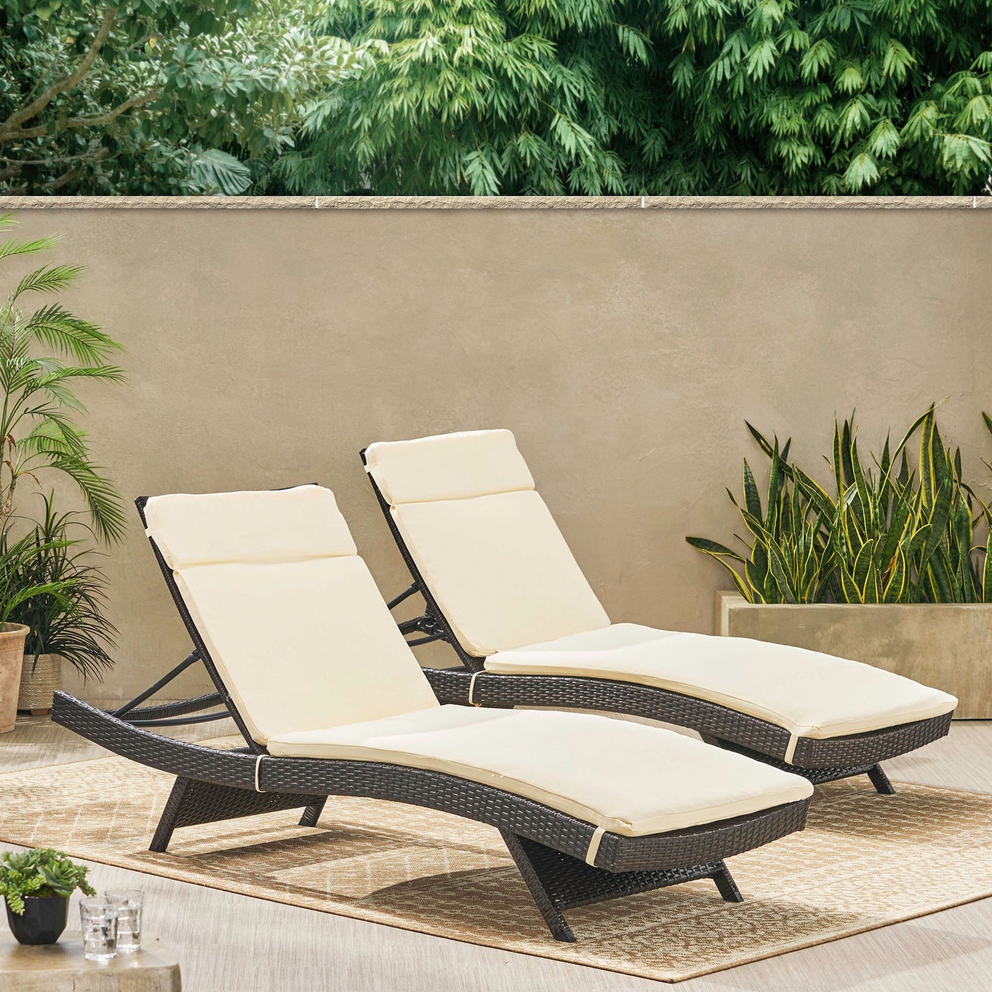 Salem Outdoor Cushion Set for Chaise Lounge - Cushions only (Set of 2) by Christopher Knight Home - 79.25L x 27.50W x 1.50H