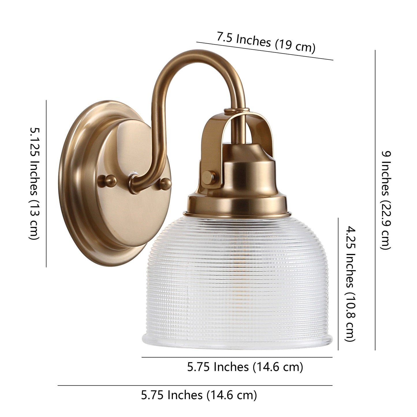 Shirley Metal/Glass LED Vanity Light, by JONATHAN Y