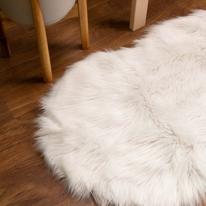 Silver Orchid Parrott Faux Fur Sheepskin Area Rug
