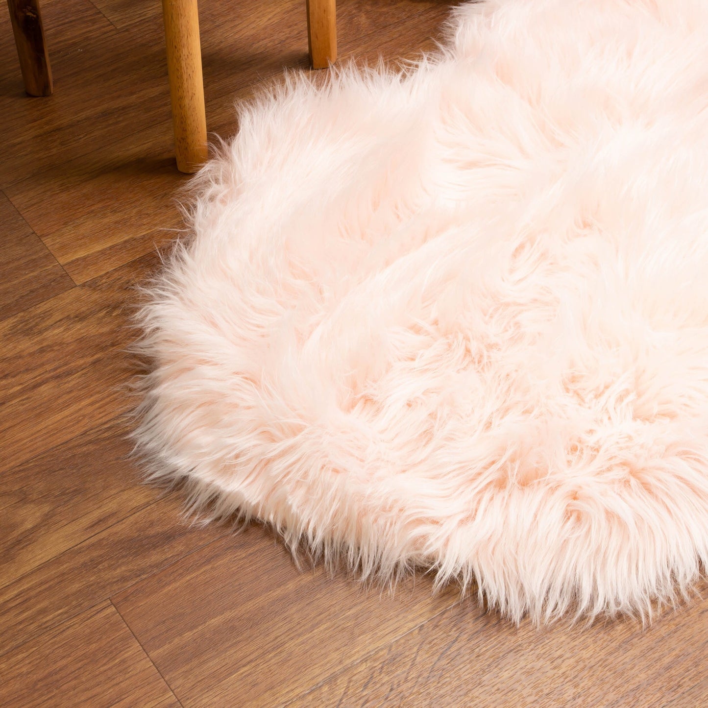 Silver Orchid Parrott Faux Fur Sheepskin Area Rug