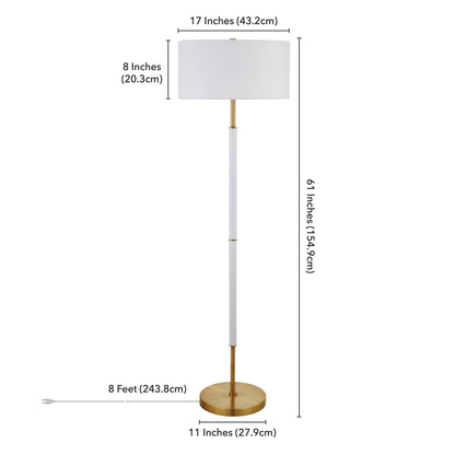 Simone 2-Light Floor Lamp with Fabric Shade