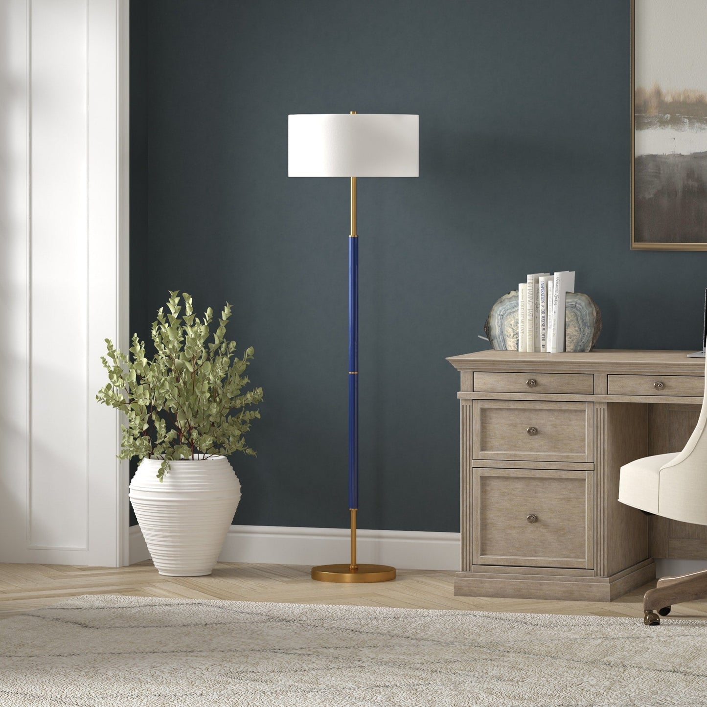Simone 2-Light Floor Lamp with Fabric Shade
