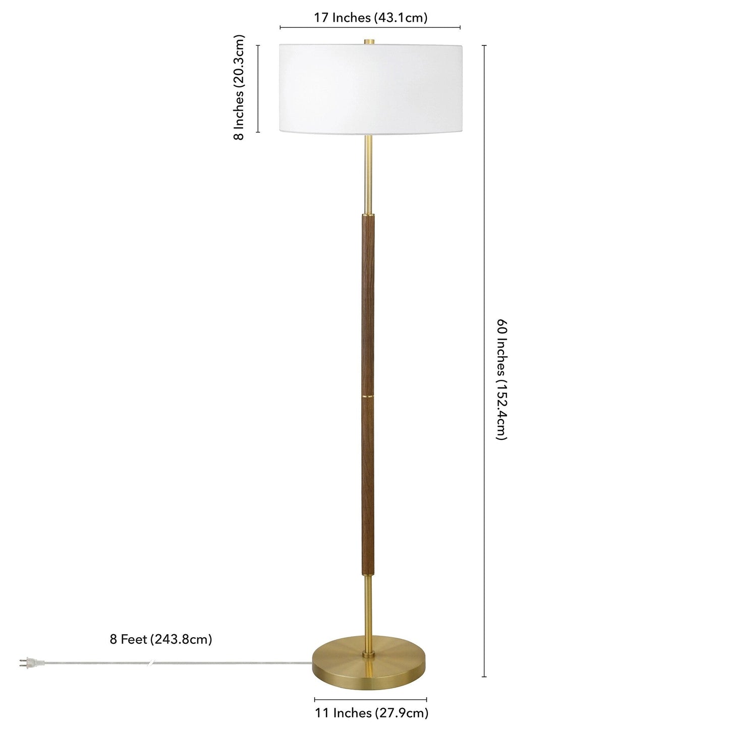 Simone 2-Light Floor Lamp with Fabric Shade
