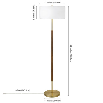 Simone 2-Light Floor Lamp with Fabric Shade