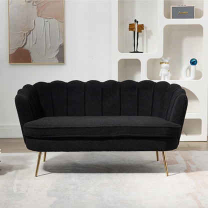 Small Mini Room Couch Two-Seater Sofa with Gold Metal Leg - 2 Seat