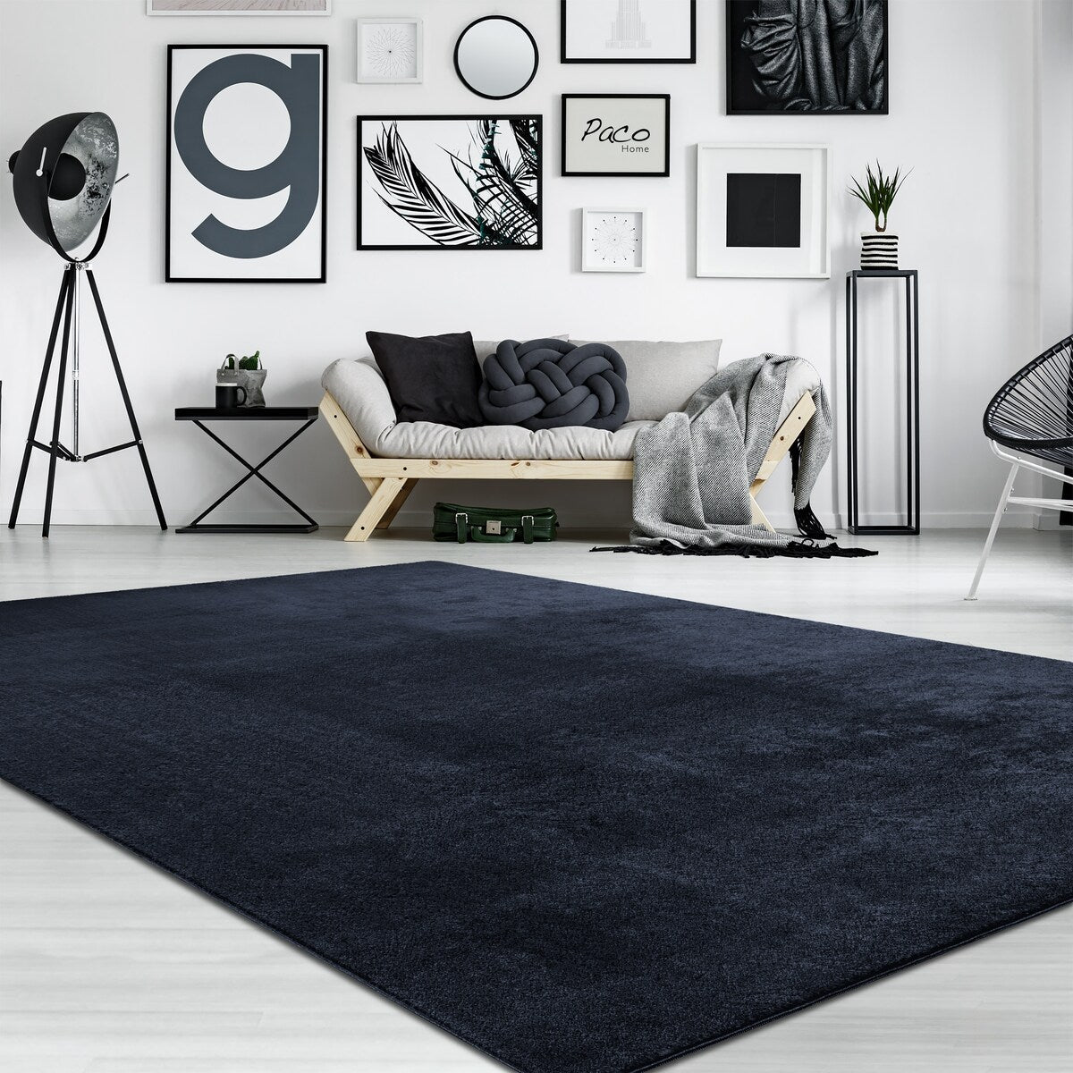 Soft Washable Area Rug with Anti-Slip Backing in solid Colors