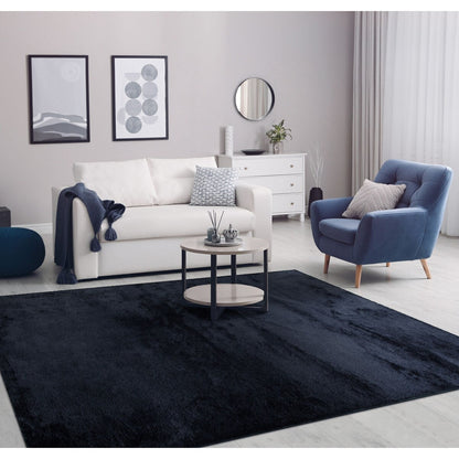 Soft Washable Area Rug with Anti-Slip Backing in solid Colors