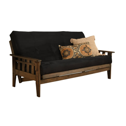 Somette Tucson Full-size Rustic Walnut Futon Set with Mattress