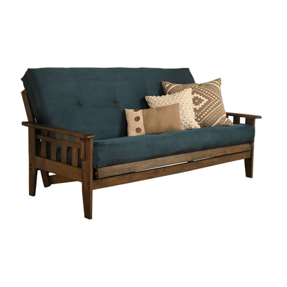 Somette Tucson Full-size Rustic Walnut Futon Set with Mattress