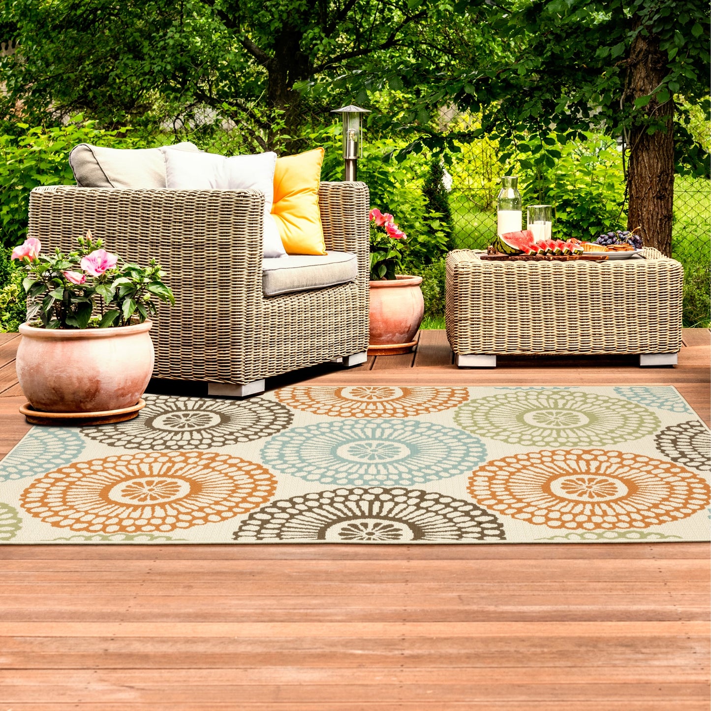 Vista Home Malta Medallions Multi-colored Indoor-Outdoor Rug