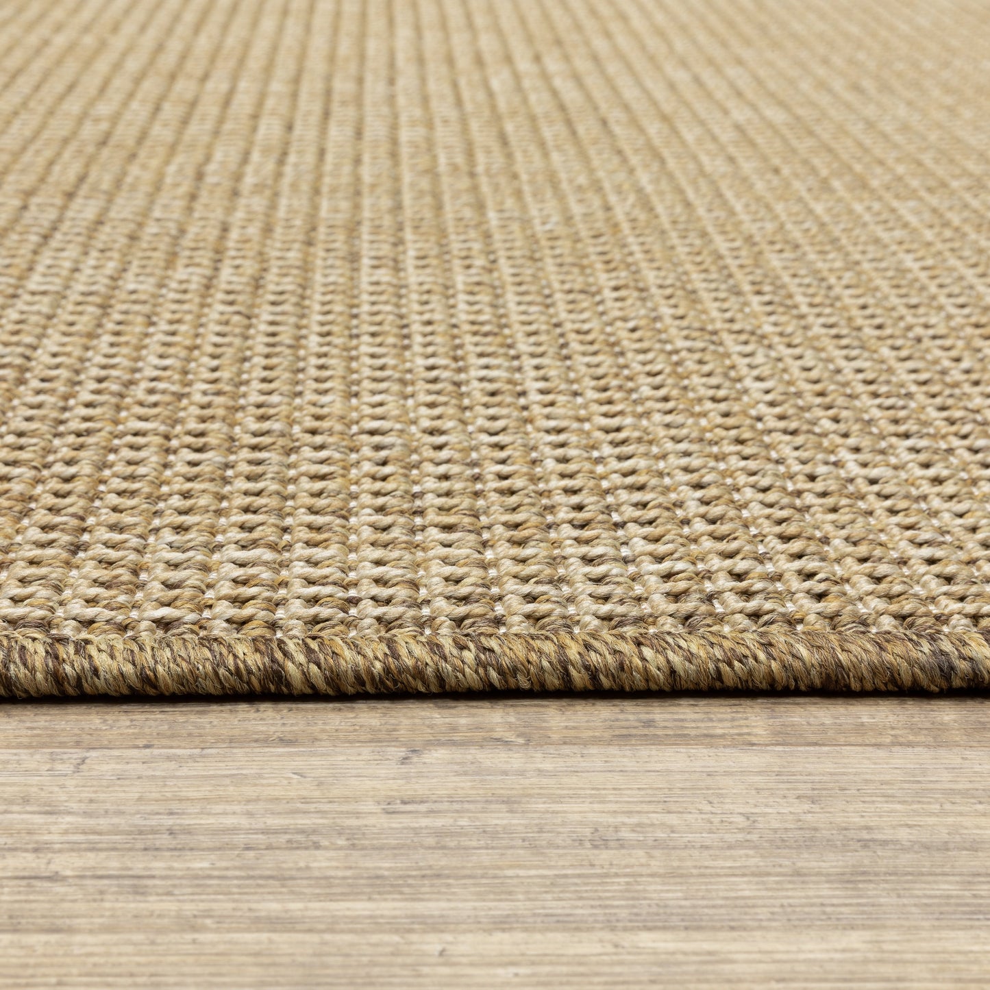 Style Haven Veranda Light Brown Solid Textured Indoor-Outdoor Area Rug