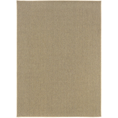Style Haven Veranda Light Brown Solid Textured Indoor-Outdoor Area Rug
