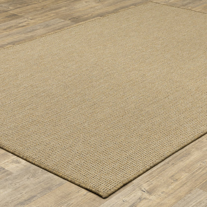 Style Haven Veranda Light Brown Solid Textured Indoor-Outdoor Area Rug