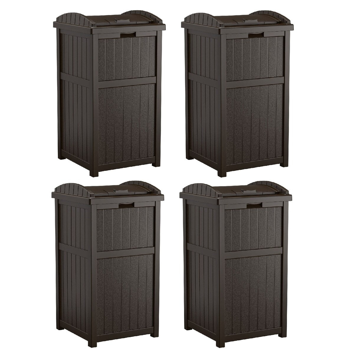 Suncast 30 Gallon Hideaway Trash Waste Bins for Outdoor, Cyberspace