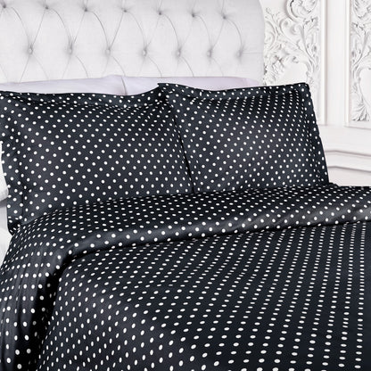 Superior Thread Count 600TC Polka Dot Cotton Blend Duvet Cover Set