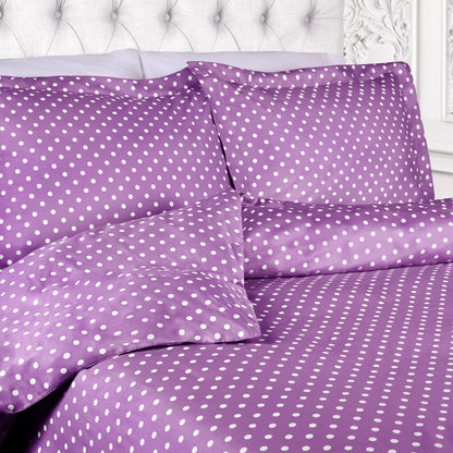 Superior Thread Count 600TC Polka Dot Cotton Blend Duvet Cover Set