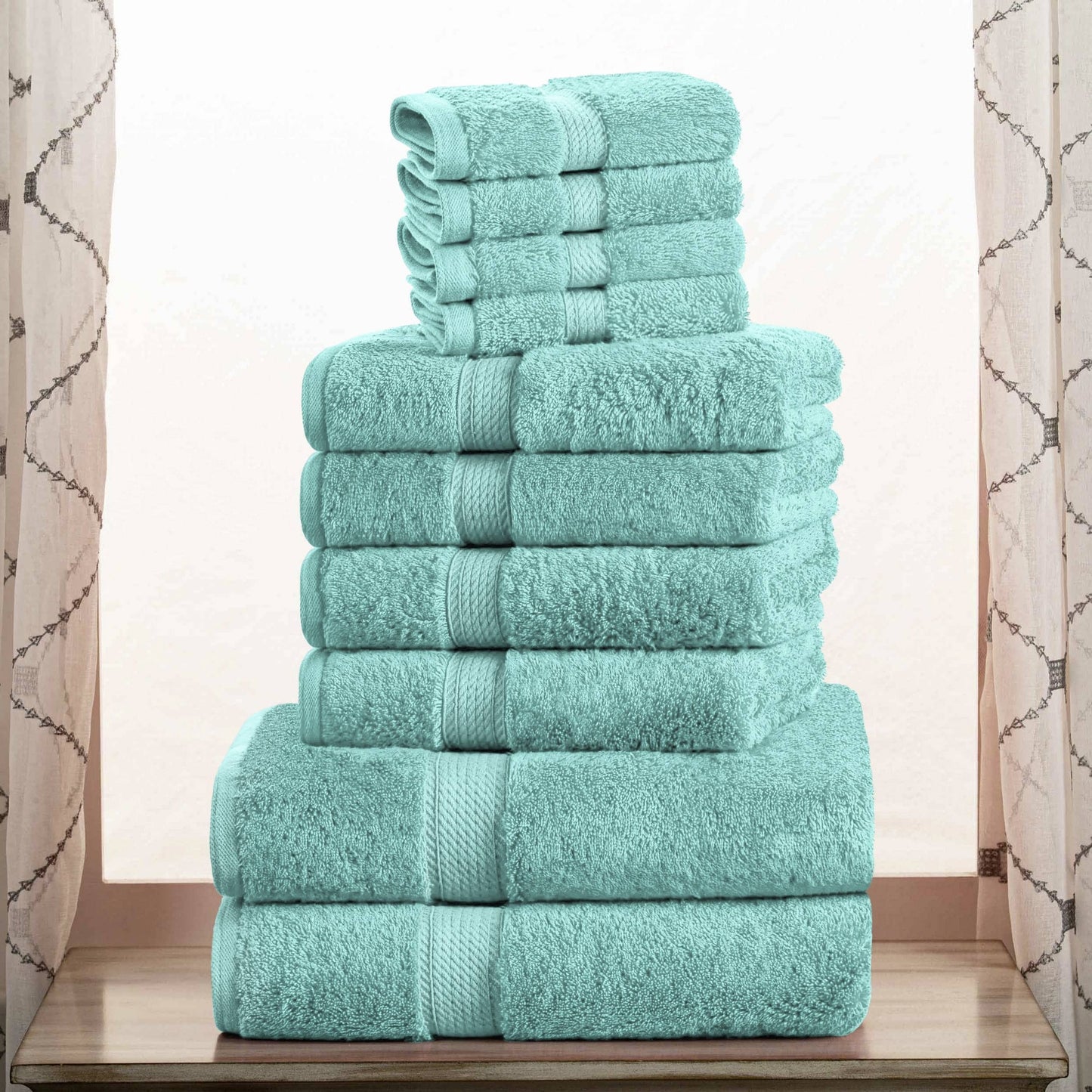 Superior Egyptian Cotton Pile Heavyweight 10-Piece Towel Set