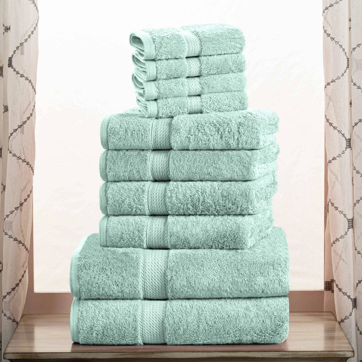 Superior Egyptian Cotton Pile Heavyweight 10-Piece Towel Set