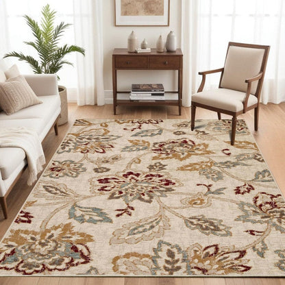 Superior Jacobean Farmhouse Floral Indoor Area Rug