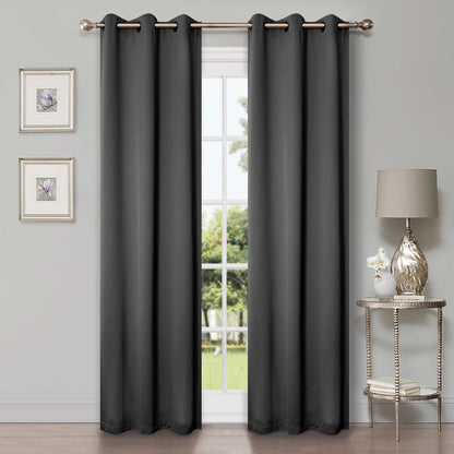 Superior Modern Solid Washable Room Darkening Blackout Curtains, Set of 2 Panels