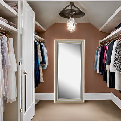 Tall Mirror Full Body Oversized Mirror Smooth Faux Wood Frame Rectangle Wall Mounted Hanging Mirror