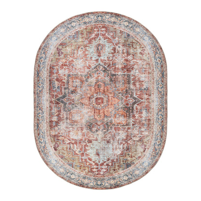 Traditional Distressed Machine Washable Area Rug