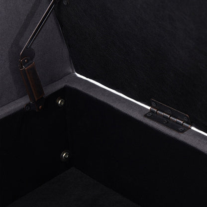 Upholstered Storage Bench Arm Bench Entryway Bench with Tufted Flip Top 50.4 Inches