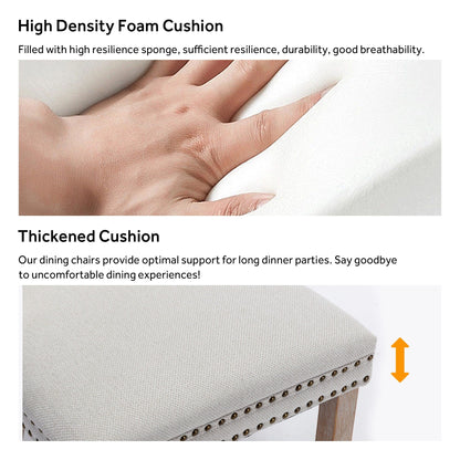 Upholstered Tufted Velvet Dining Chair with Solid Wood Legs Set of 6