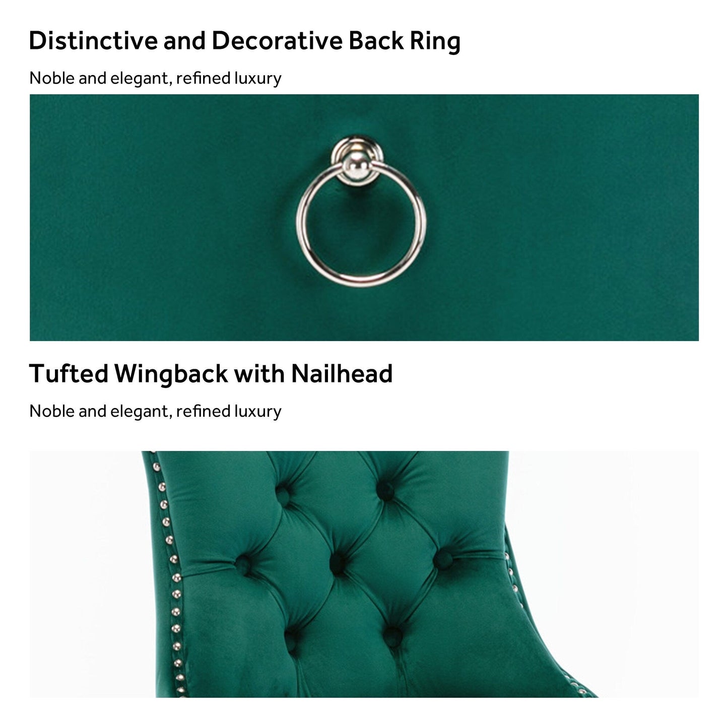 Upholstered Tufted Velvet Dining Chair with Solid Wood Legs Set of 6