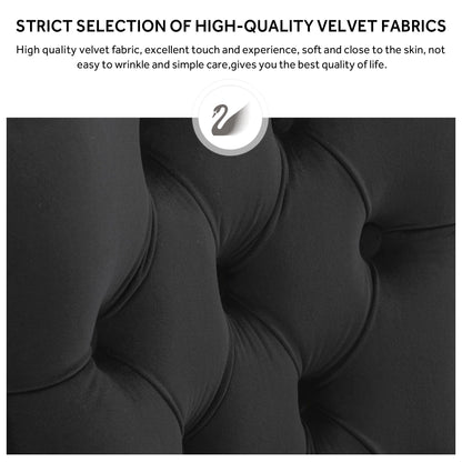 Upholstered Tufted Velvet Dining Chair with Solid Wood Legs Set of 6