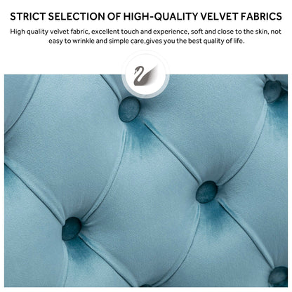 Upholstered Tufted Velvet Dining Chair with Solid Wood Legs Set of 6