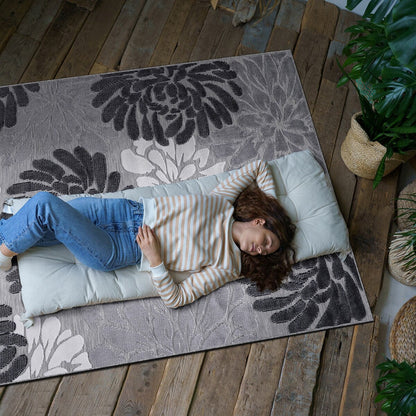 VILLADECOR Floral Indoor Outdoor Area Rug Low High Pile Rugs For Patio