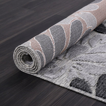 VILLADECOR Floral Indoor Outdoor Area Rug Low High Pile Rugs For Patio