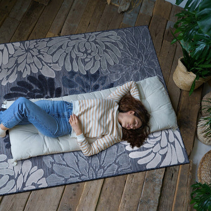 VILLADECOR Floral Indoor Outdoor Area Rug Low High Pile Rugs For Patio