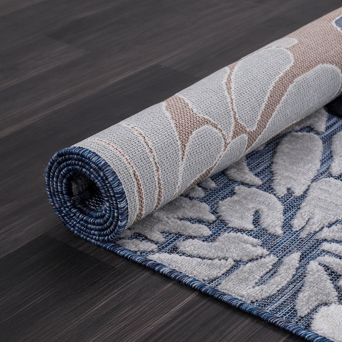 VILLADECOR Floral Indoor Outdoor Area Rug Low High Pile Rugs For Patio