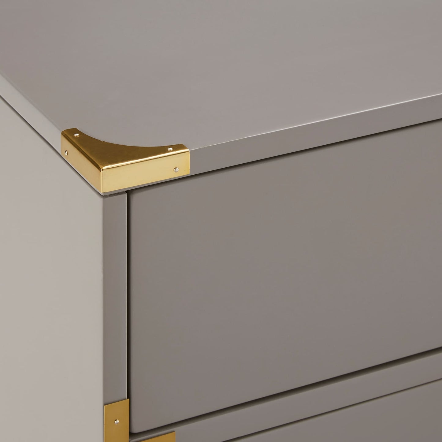 Valoria 3-Drawer Gold Accent Nightstand