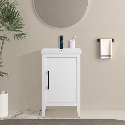 Vanity Art 20 or 24 or 30 Single Sink Bathroom Vanity Cabinet with Ceramic Top