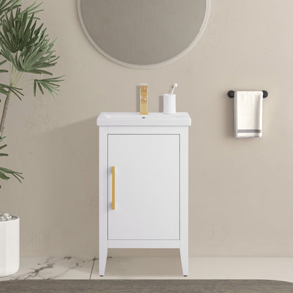Vanity Art 20 or 24 or 30 Single Sink Bathroom Vanity Cabinet with Ceramic Top