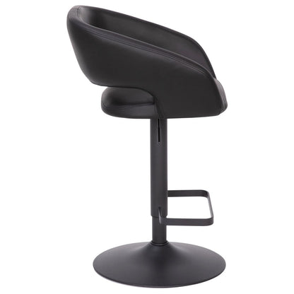 Modern Upholstered Adjustable-Height Barstool with Rounded Back
