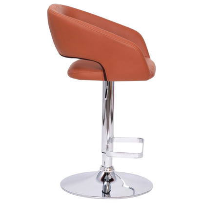 Modern Upholstered Adjustable-Height Barstool with Rounded Back