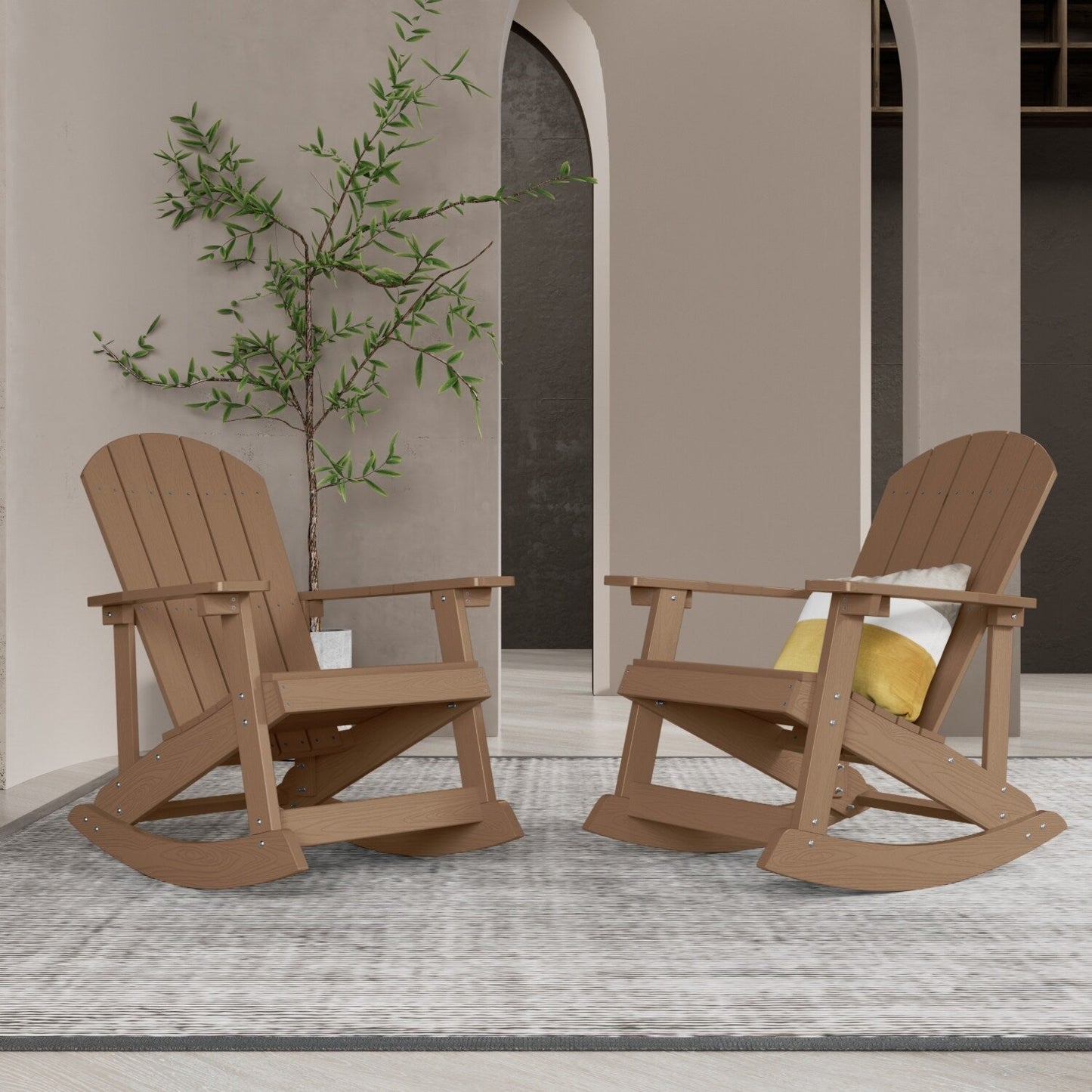 WINSOON All Weather Outdoor Rocking Chair, Set of 2
