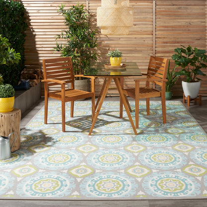 Waverly Sun N' Shade Indoor Outdoor Boho Medallion Area Rug