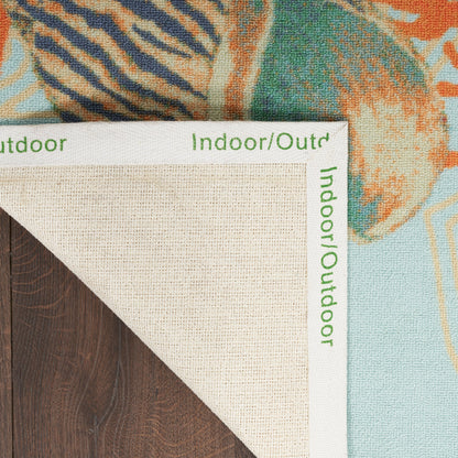 Waverly Sun & Shade Shore Thing Tropical Sea Shell Floral Indoor Outdoor Area Rug