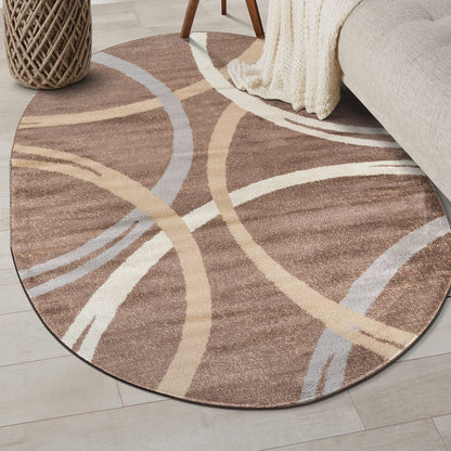 World Rug Gallery Contemporary Abstract Circles Design Area Rug