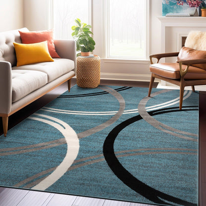 World Rug Gallery Contemporary Abstract Circles Design Area Rug