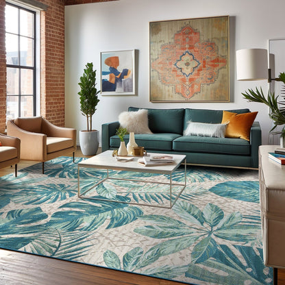 World Rug Gallery Contemporary Tropical Floral Indoor/Outdoor Area Rug